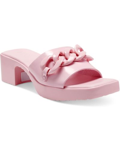 INC Rozie Slip On Sandal Block Heels - Pink