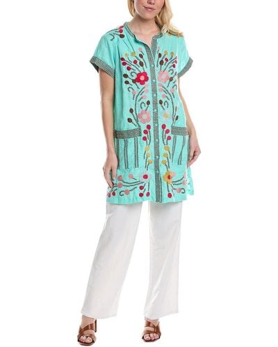Johnny Was Joni Relaxed Pocket Weekend Tunic - Blue