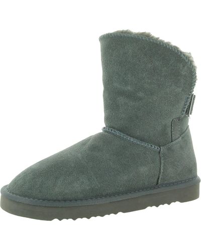 Style & Co. Suede Winter Shearling Boots - Green