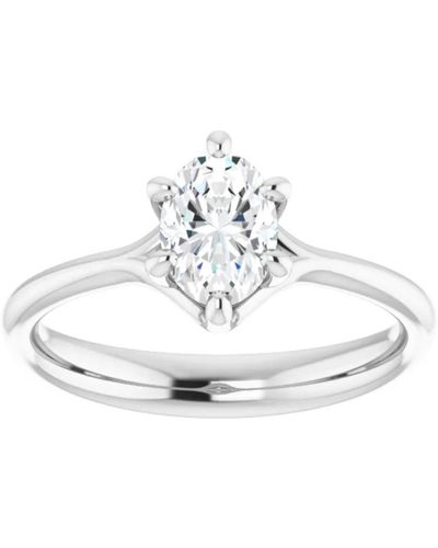 Pompeii3 3/4ct Oval Solitaire Diamond Engagement Ring Lab Grown 14k White Or Yellow Gold