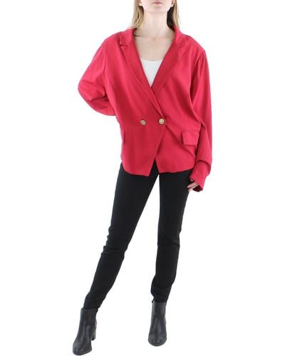 Marée Pour Toi Knit Work Wear One-button Blazer - Red