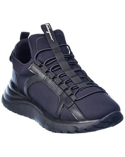Ferragamo Shiro Neoprene & Leather Sneaker - Black