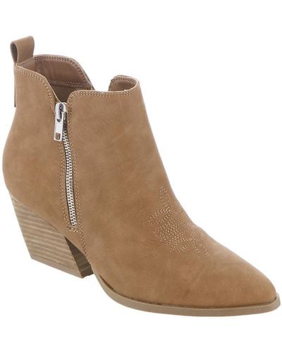 DV by Dolce Vita Kiki Pointed Toe Faux Leather Booties - Brown