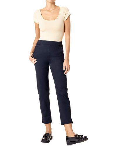 Hue Solid Stretch Ankle Pants - Blue