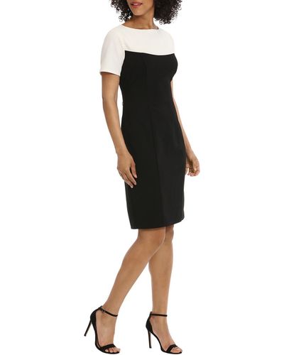 Maggy London Colorblock Polyester Wear To Work Dress - Black