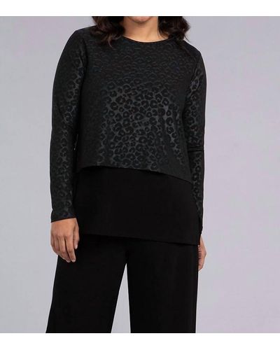 Sympli Go To Cropped T 3/4 Sleeve Top - Black