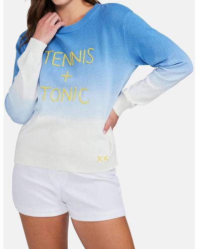 Wildfox Tennis & Tonic Barrett Sweater In Chambray Dip Dye - Blue