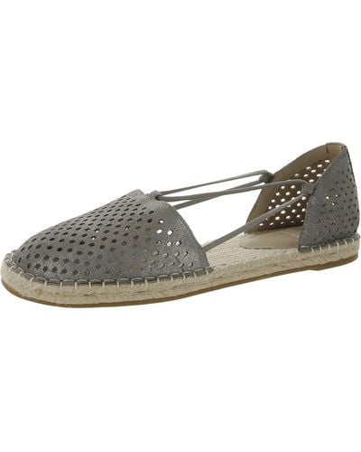 Eileen Fisher Leather Perforated Espadrilles - Gray