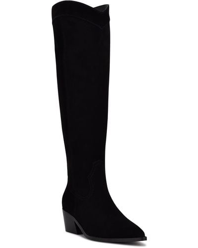 Nine West Orece Suede Tall Knee-high Boots - Black