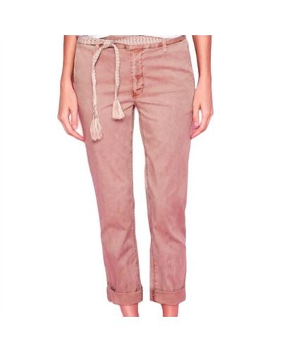 Sundry Roll Up Trouser With Trim - Pink