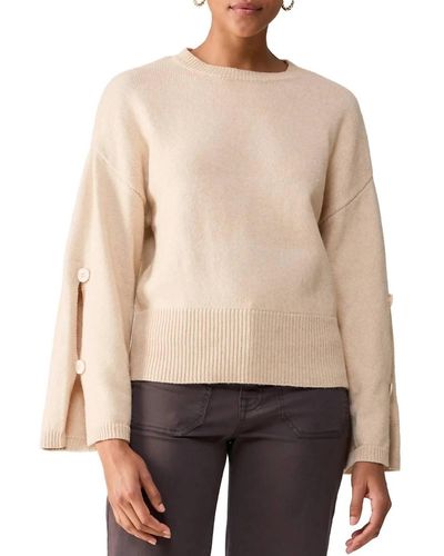 Sanctuary Button Sleeve Sweater - Natural
