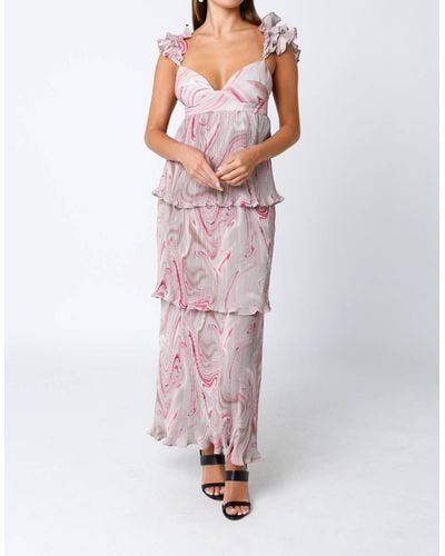 Olivaceous Ruffled Maxi Dress - Pink