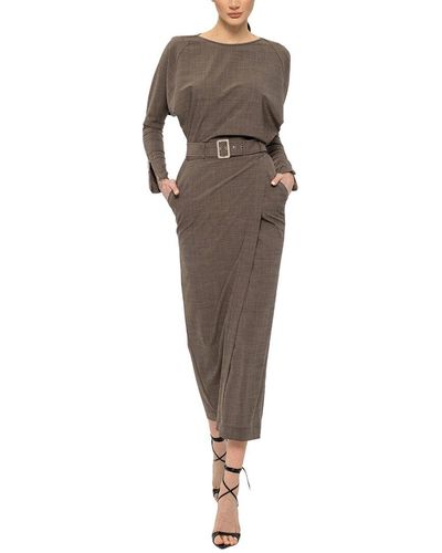 BGL Wool-blend Midi Dress - Brown