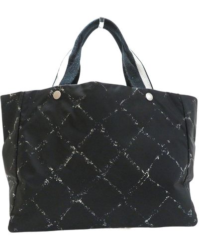 Chanel Travel Line Synthetic Tote Bag (pre-owned) - Black
