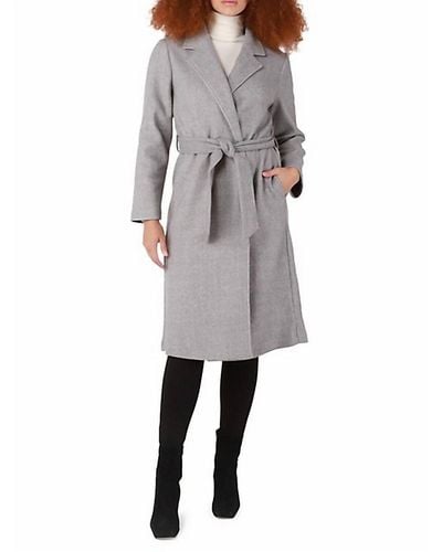 Dex Longline Belted Coat - Gray