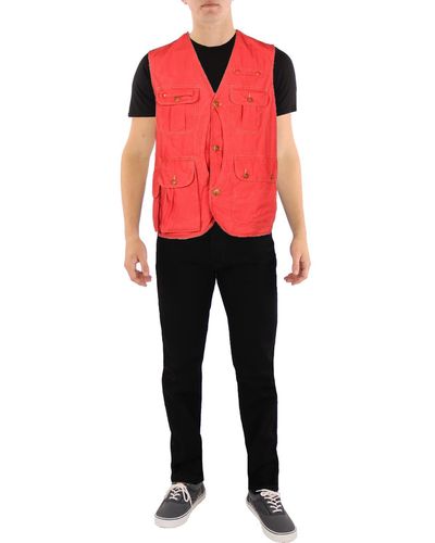 Ralph Lauren Canvas Utility Outerwear Vest - Red