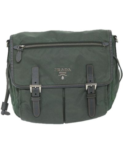 Prada Tessuto Synthetic Shoulder Bag (pre-owned) - Green