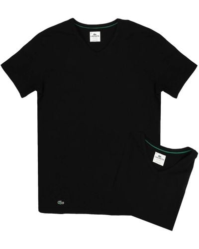 Lacoste V-neck Undershirt T-shirt 2 Pack - Black