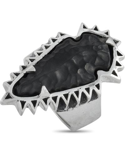 King Baby Studio Silver And Carved Jet Arrowhead - Black