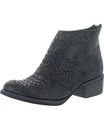 Not Rated Kyla Faux Leather Block Heel Ankle Boots - Gray