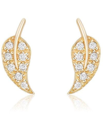 Ariana Rabbani Diamond Leaf Earrings - Black
