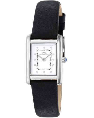 Porsamo Bleu Karolina Diamond Watch With Leather Band - Black
