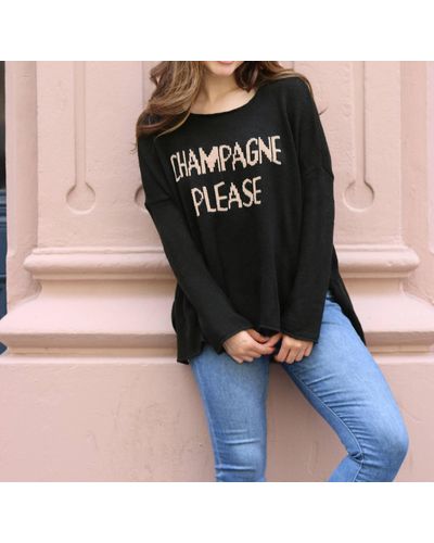 Wooden Ships Champagne Please Sweater In Black