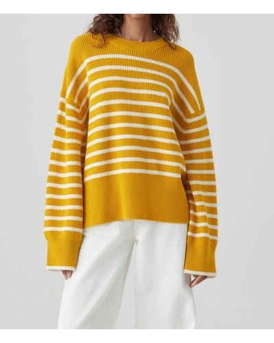 Closed Striped Crew Neck Top - Yellow