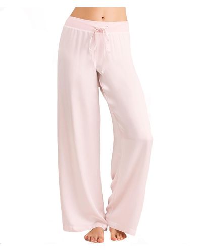 PJ Harlow Jolie Satin Lounge Pants - Pink