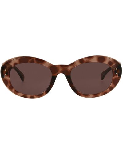 Alaïa Round-frame Acetate Sunglasses - Brown