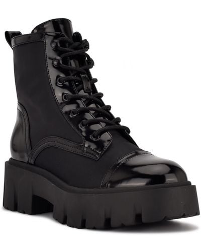 Nine West Obri 2 Faux Leather Ankle Combat & Lace-up Boots - Black