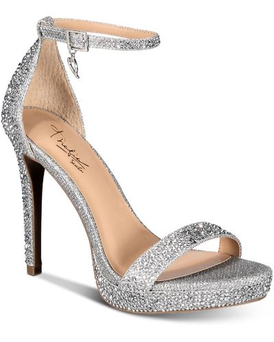 Thalia Sodi Lissy Ankle Strap Heel Sandals - White