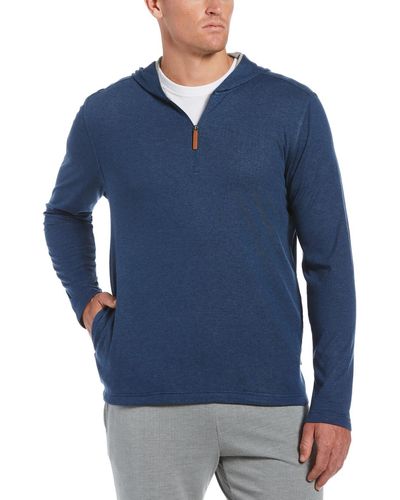 Cubavera 1/4 Zip Pullover Hooded Sweatshirt - Blue