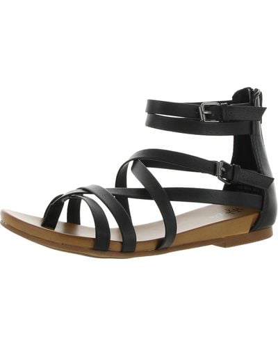Style & Co. Chelseaa Thong Ankle Strap Wedge Sandals - Black