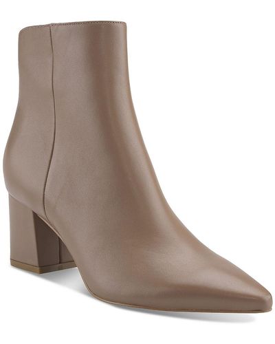 Marc Fisher Jina Leather Pointed Toe Ankle Boots - Brown
