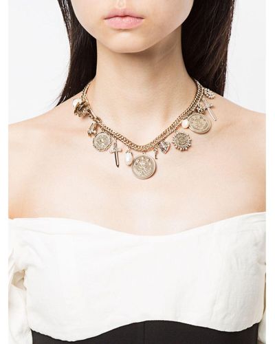 Marchesa Charm Front Necklace - Metallic