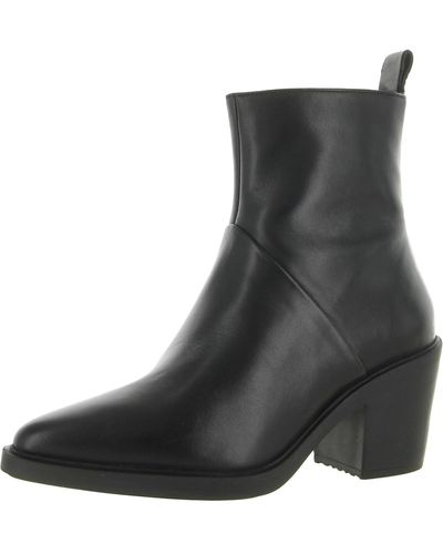 Seychelles Shining Star Leather Pointed Toe Mid-calf Boots - Black