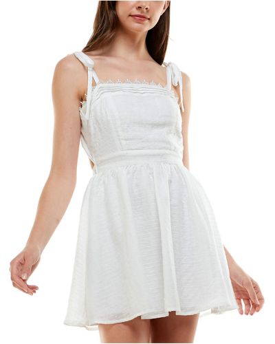Trixxi Juniors Cut-out Back Mini Fit & Flare Dress - White