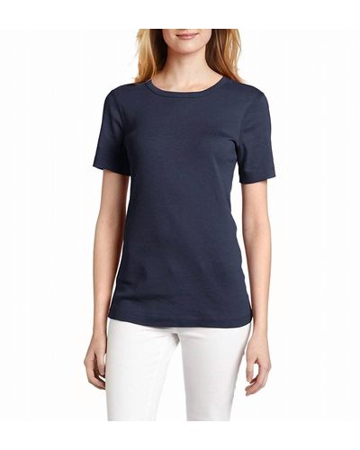 Three Dots Short Sleeve Crew Neck T-shirt - Blue