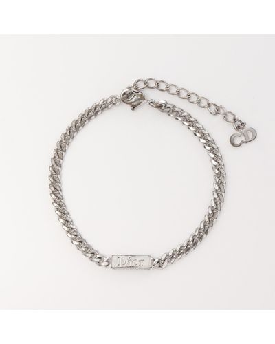 Dior Logo Plate Bracelet - Metallic