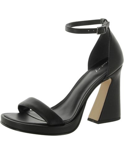 Circus by Sam Edelman Holmes Faux Leather Ankle Strap Heels - Black