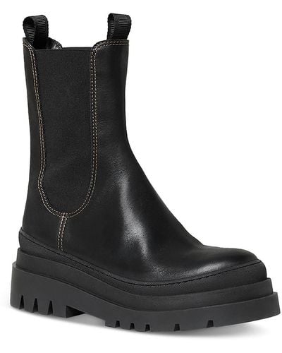 Loeffler Randall Carlota Leather Lugged Mid-calf Boots - Black