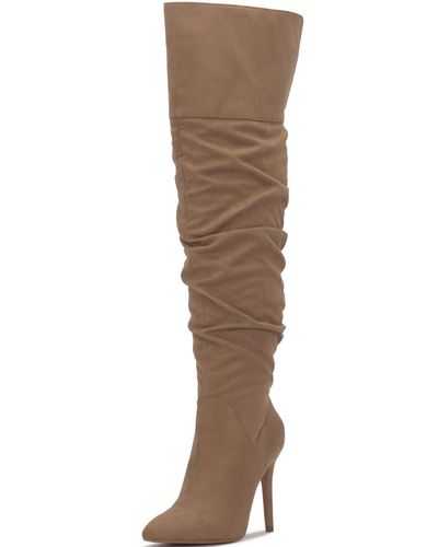 Jessica Simpson Loury Stiletto Faux Suede Over-the-knee Boots - Brown