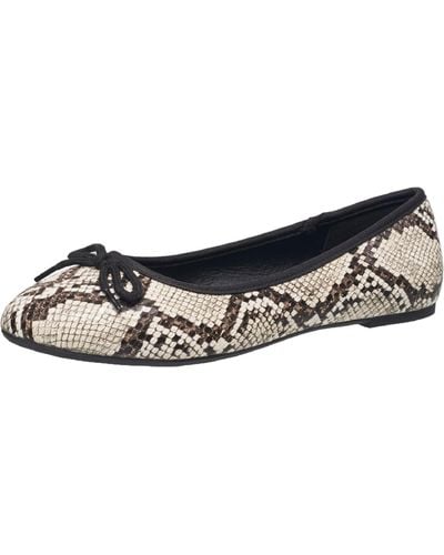 French Connection Diana Faux Leather Print Ballet Flats - Brown