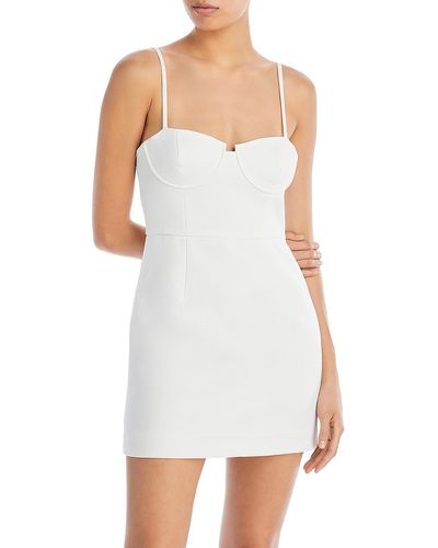 French Connection Corset Seamed Polyester Mini Dress - White