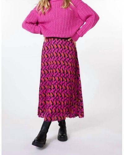EsQualo Skirt Plisse Geo - Pink