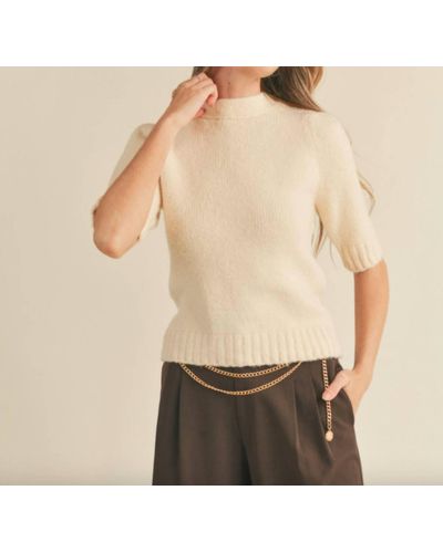 Sugarlips Tied Back Sweater In Ivory - Natural