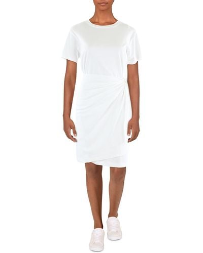 Vince Crewneck Mini T-shirt Dress - White