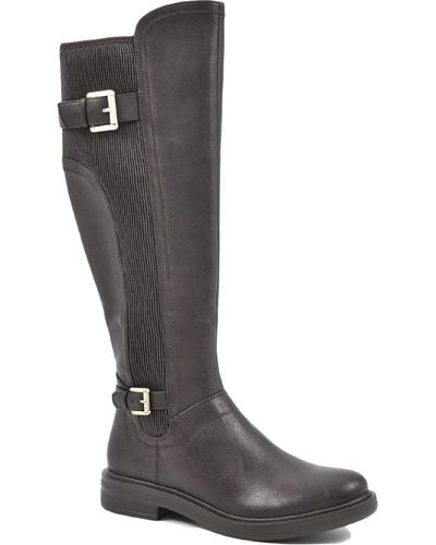 White Mountain Meditate Faux-leather Zipper Knee-high Boots - Black