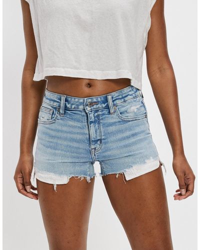 American Eagle Outfitters Ae Next Level High-waisted Denim Short Short - Blue
